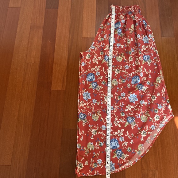 Bucket List Wide Flowy Leg Pants Red Floral print - Sz L wPockets - Picture 13 of 13